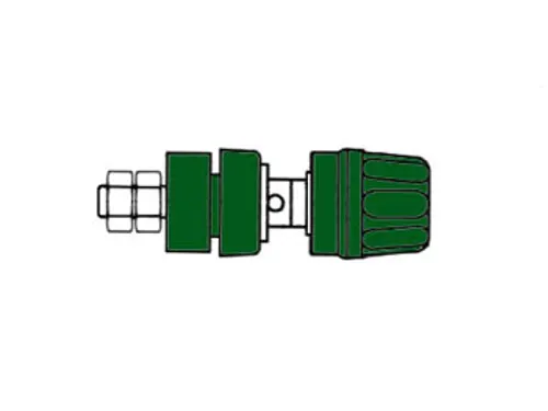 Geisoleerde 4mm Inbouwbus Met KOP En Ring / Groen (PKI10A)