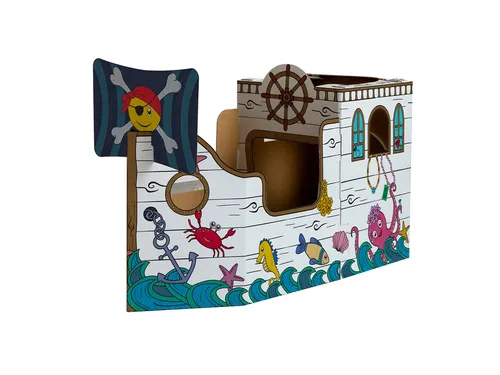 Kartonnen Piratenschip XL Bankers Box Play inkleurbaar