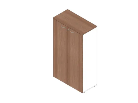 Kantoorkast,3Xhouten Vloer,4Ordnerhoogte,Romp Wit,Front Canaletto-Hout