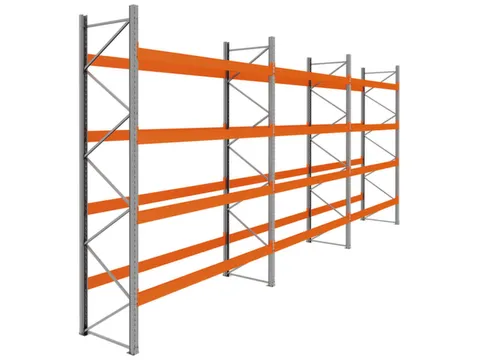 palletstelling,basis+2xaanbouw,HxBxD 4620x11200x1100mm,vakl. 3400kg