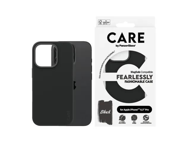 PanzerGlass CARE by Case Black w. MagSafe iPhone 16 Pro, Hoes, A