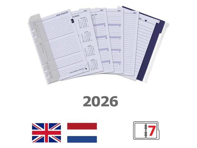 Recharge agenda 2026 Kalpa A5 boîte année 7jours/2pages