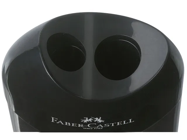 Puntenslijper Faber-Castell met afvalkoker zwart