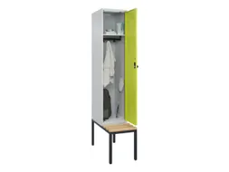 locker met bank,HxBxD 2120x400x815mm,1vak,vak B 400mm,draaigrendel