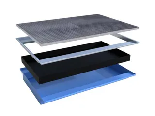 ophangbak,opvangvol. 173l,HxBxD 165x1765x1265/915mm,m. PE-element - 2