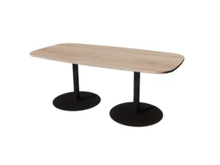 Linesto vergadertafel 200x100 deens ovaal robson eiken 25mm zwart - 1