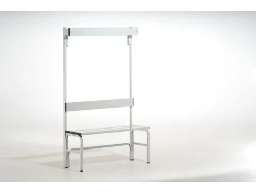 omkleedbank,HxLxD 1650x1015x375mm,alu. lijsten,frame staal RAL7035