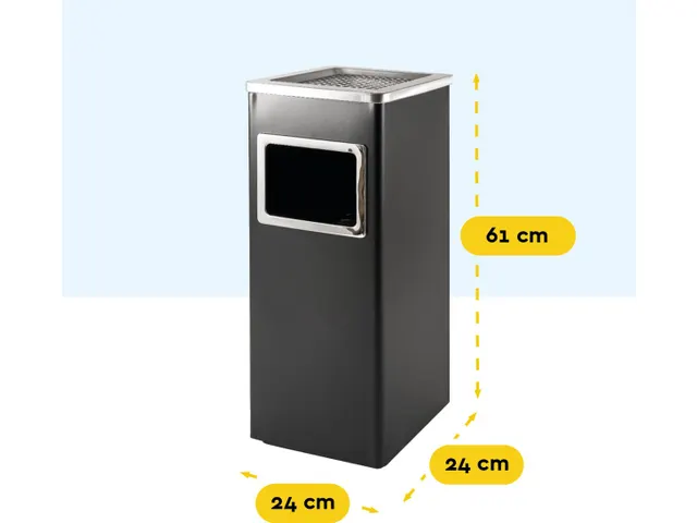BRASQ Asbak met Afvalbak AT600 Zwart 16 Liter