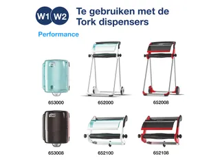 Poetsrol Tork W1 130041 2-laags 23,5cmx255m 2 rollen wit - 8