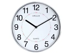 Wandklok Unilux Aria Ø30,5cm zilvergrijs/wit cijferaanduiding