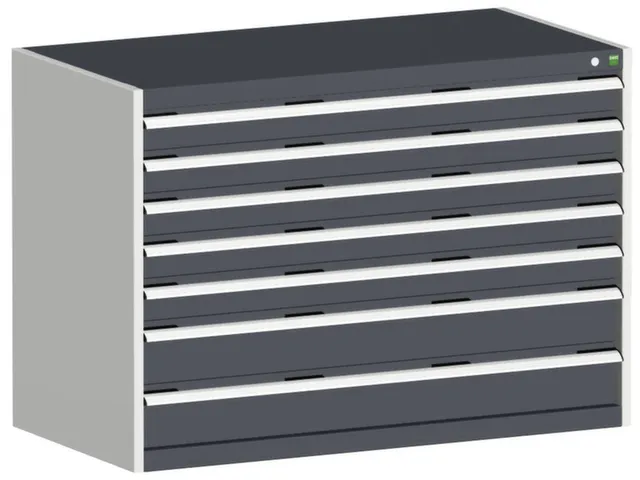 ladekast HxBxD 900x1300x650mm 7laden RAL7035 front RAL7016