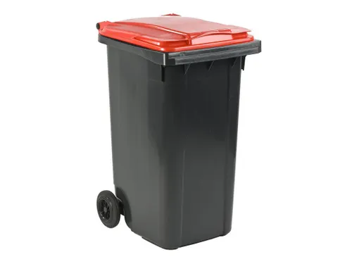 Mini-container 240 Liter Grijs Rood