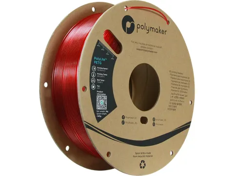 Polymaker PolyLite PETG filament 1,75 mm Translucent Rood 1kg