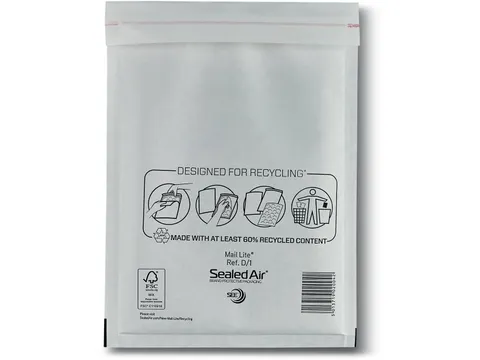 Mail Lite Luchtkussenenveloppen D/1 180x260mm Wit 200 stuks