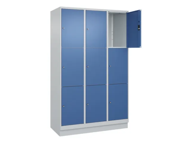 lockerkast,HxBxD 1950x1200x500mm,3x3vakken,vak B 400mm,cil.-slot