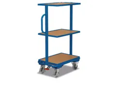 Bijzetwagen 200kg Eurobakken Met 3 Etages Hout Vast 820x455mm Ral5010