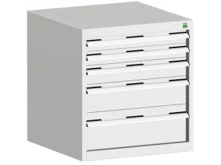 ladekast HxBxD 700x650x525mm 5laden romp RAL7035 front RAL7035 - 1