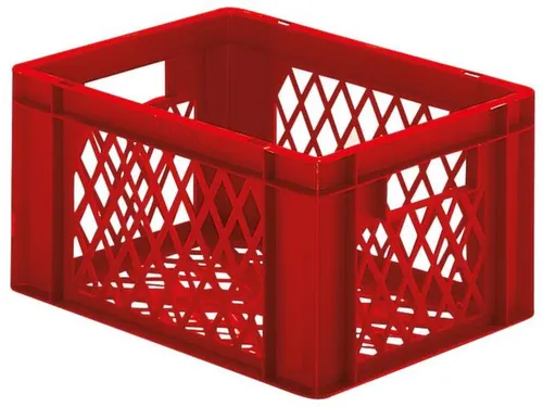 Euronorm-stapelbak 19l 210x400x300mm Wanden/bodem Opengewerkt Rood