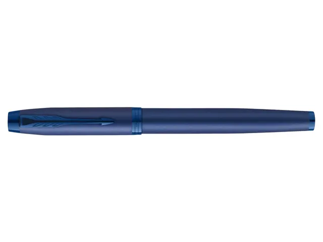 Vulpen Parker IM Monochrome Blue Stainless Steel Medium Blauwe inkt