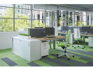 Bureaustoel Wit Bekleding Groen Zitting Hxbxd 410-540x460x450mm - 3