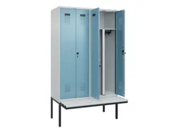 PBM-locker met bank,HxBxD 2120x1200x815mm,4vak,vak B 300mm