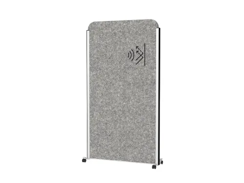 MAULcocoon Scheidingswand 100x180cm Grijs Mobiel Frame Zilver