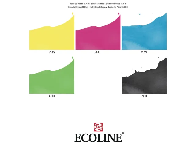 Talens Ecoline Vloeibare waterverf set Primair 5 x 30 ml