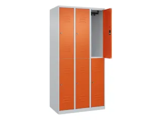 dubbeldekse locker,HxBxD 1850x900x500mm,3x2vak.,vak B 300mm,cil.-slot - 2