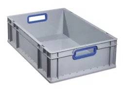 Euronorm-stapelbak 170x600x400mm Pp Wand/bodem Gesloten Grijs/blauw
