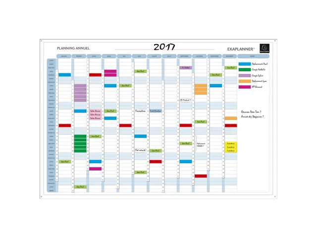 Magnetisch jaarplanbord Wit Frans 90x59cm