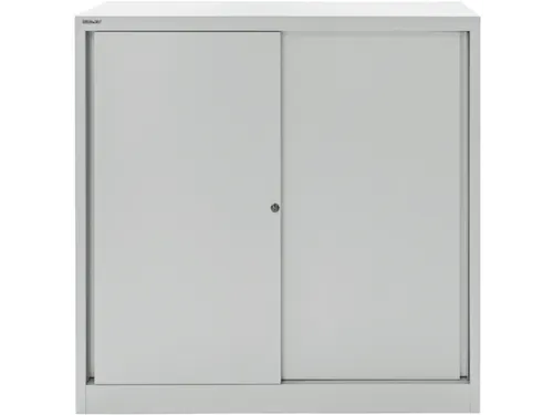 Schuifdeurkast Hxbxd 1181x1200x430mm 3oh 2legborden Staalplaat Ral7035