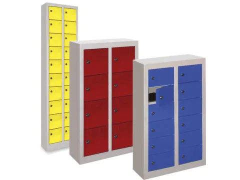 lockerkast,HxBxD 815x460x200mm,2x4vakken,RAL7035,front RAL3000