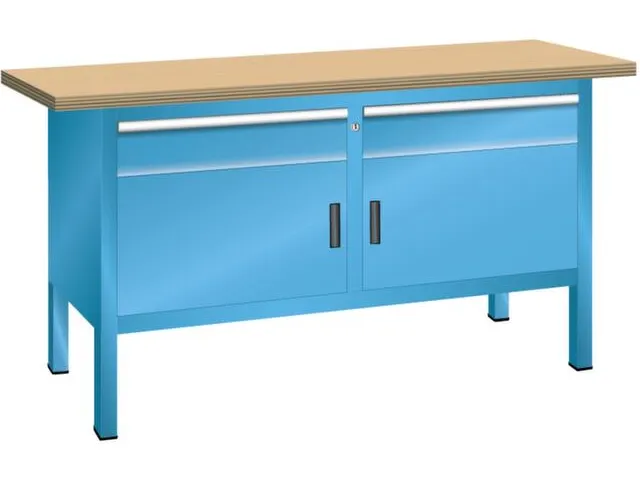 werkbank,HxBxD 840x1500x700mm,multiplexblad,draagverm. 1000kg,4voeten