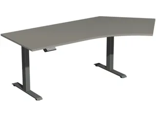 Elektrisch in hgte vst. hoekbureau,HxBxD 730-1230x2166x1130mm - 1