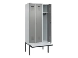 locker met bank,HxBxD 2120x900x815mm,3vak,vak B 300mm,cilinderslot