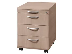 Mobiel Ladenblok Notenhout 590x430x580mm Pennenlade 3laden Beugelgreep