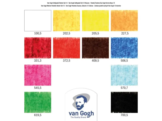 Pastelkrijt Talens Van Gogh zacht assorti doos à 12stuks