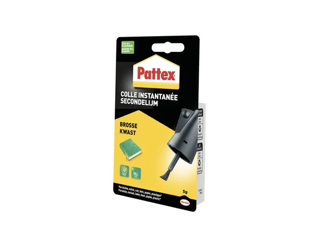 Secondenlijm Pattex met kwast flacon 5 gram op blister