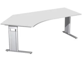 In hoogte verstelbaar hoekbureau 680-820x2166x1130mm grijs zilver - 1