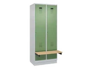 locker met bank,HxBxD 1950x800x815mm,2vak,vak B 400mm,cilinderslot - 2
