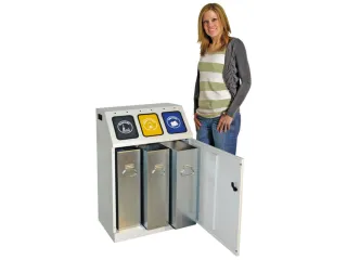Afvalverzamelstation 3x30 Liter Romp Ral7035 Ral7016/ral1003/ral5010 - 2