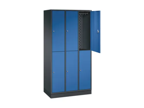 Dubbeldekse garderobekast,HxBxD 1950x920x500mm,3x2vak.,vak B 260mm