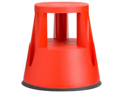 verrijdbaar opstapje,kunststof,RAL3020,trede Ø 283mm,3geveerde wielen
