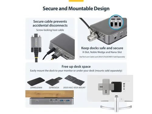 StarTech USB-C Docking Station 2x DP 4K60, 1GbE, 100W PD