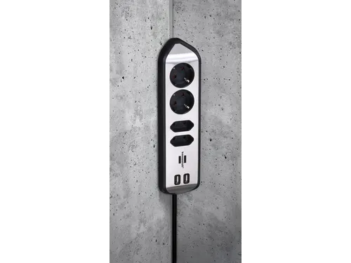 Stekkerdoos Brennenstuhl bureau Estilo 4 voudig inclusief 2 USB 2 m