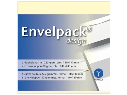 Dubbele kaart Papyrus Envelpack Design vierkant 140x140mm ivoor 894440