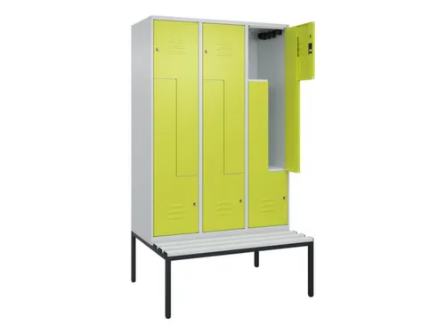 Z-garderobekast,HxBxD 2120x1200x815mm,6vak,vak B 400mm,cil.-slot
