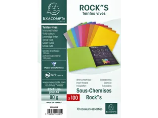 Vouwmap Exacompta ROCK'S A4 80g assorti 100 stuks - 4