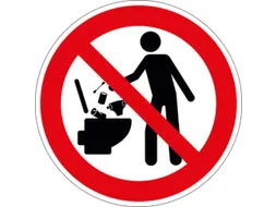 verbodsbord,Geen afval in het toilet gooien,PVC,Ø 50mm