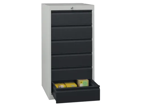 ladekast HxBxD 1000x500x600mm 6laden slot RAL7035 front RAL7016